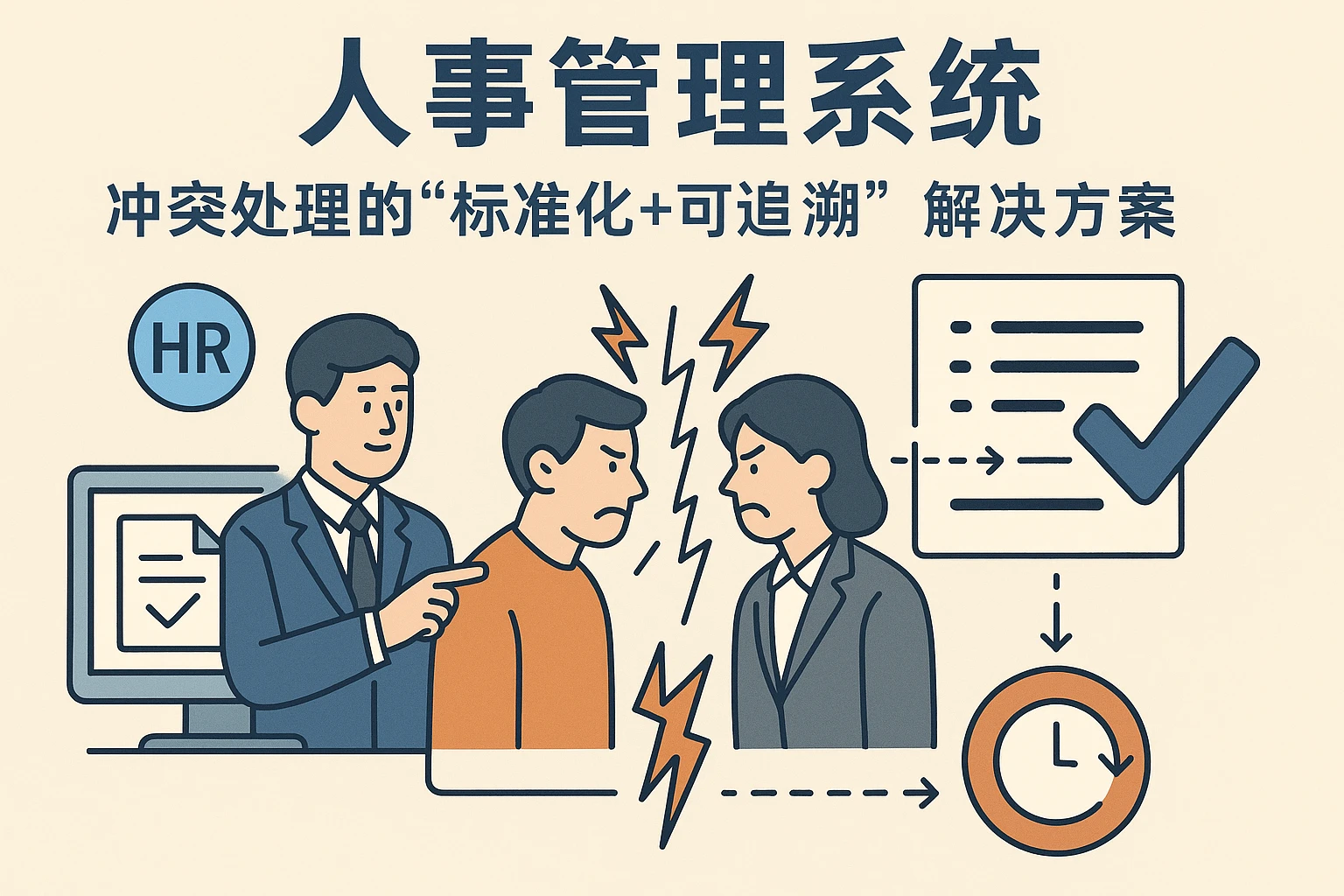 2. 人事管理系统：冲突处理的“标准化+可追溯”解决方案