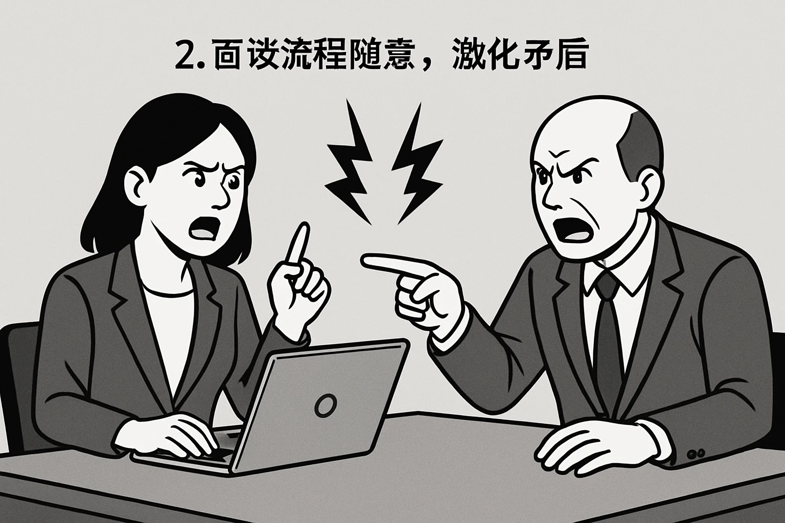 2. 面谈流程随意，激化矛盾
