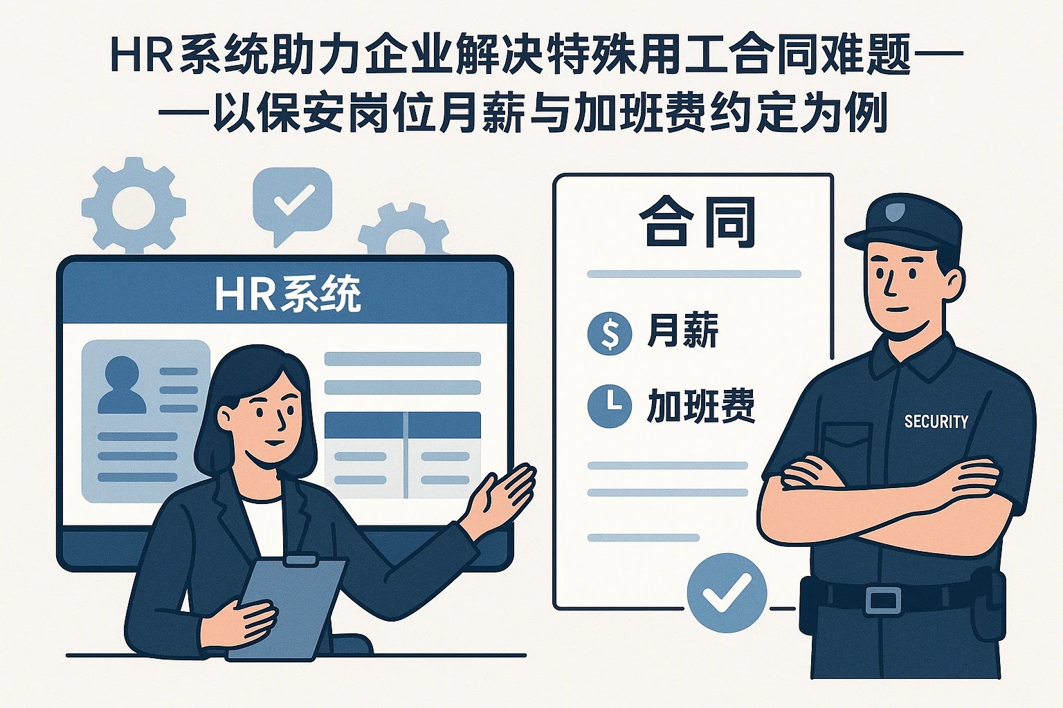 HR系统助力企业解决特殊用工合同难题——以保安岗位月薪与加班费约定为例