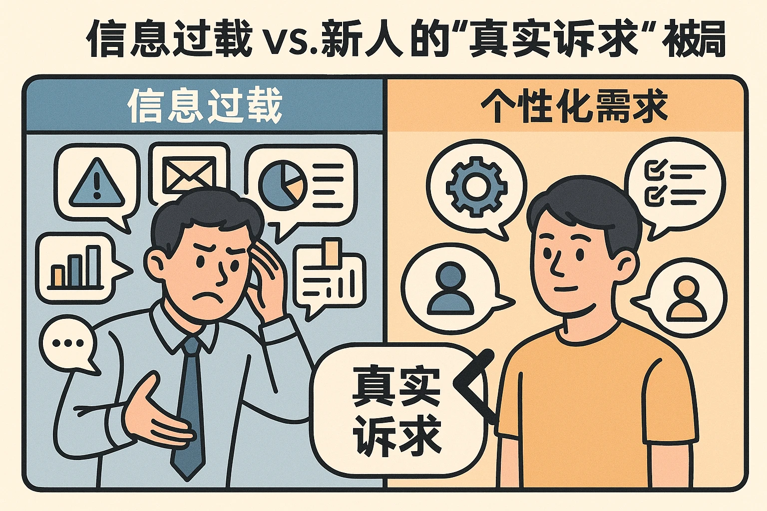 2. 信息过载vs. 个性化需求：新人的“真实诉求”被忽略