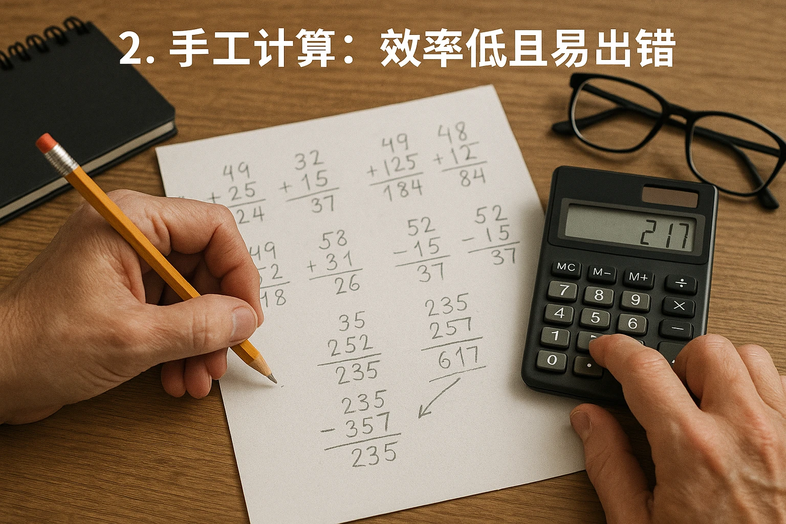 2. 手工计算：效率低且易出错