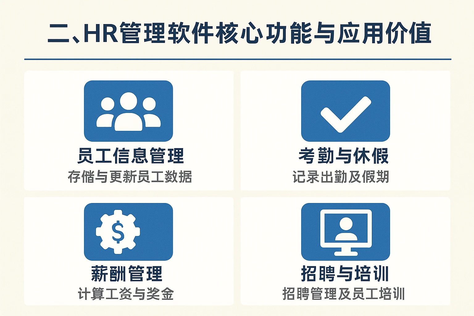 二、HR管理软件的核心功能与应用价值