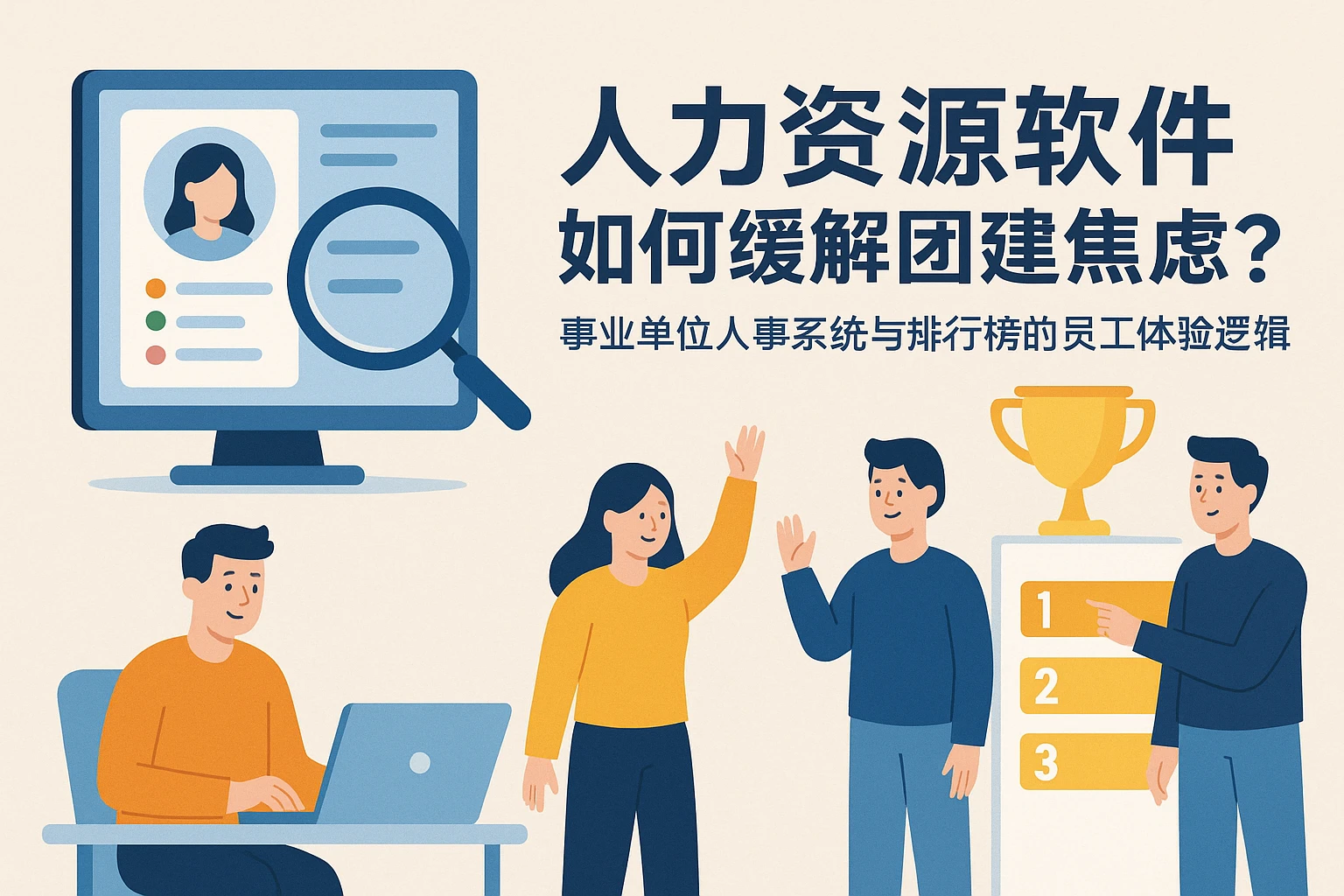 人力资源软件如何缓解团建焦虑?事业单位人事系统与排行榜的员工体验逻辑