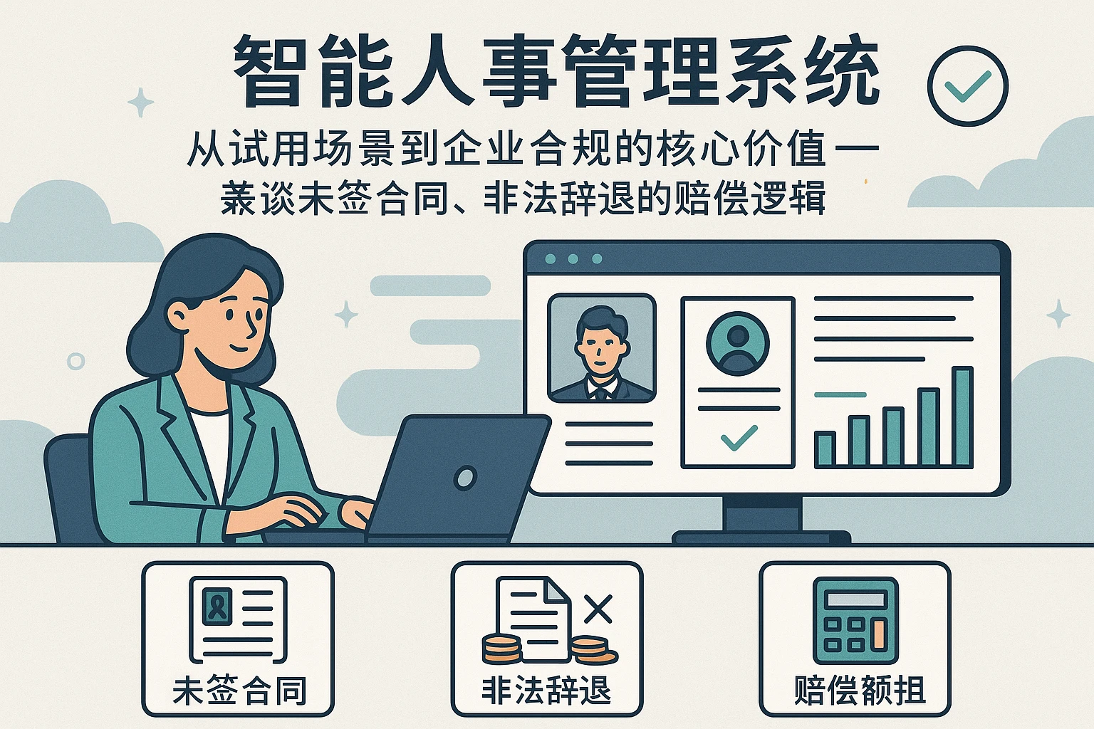 智能人事管理系统：从试用场景到企业合规的核心价值——兼谈未签合同、非法辞退的赔偿逻辑