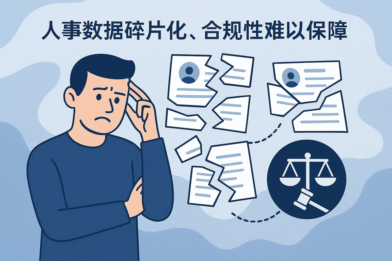 2. 人事数据碎片化，合规性难以保障