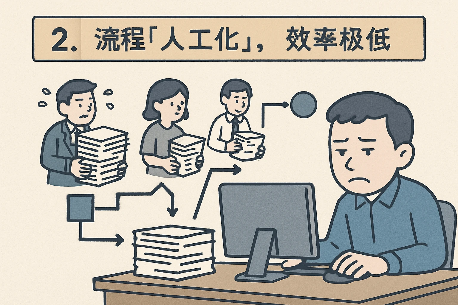 2. 流程“人工化”，效率极低