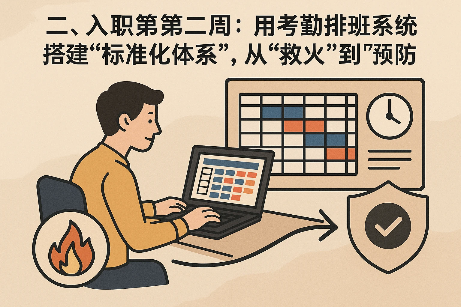 二、入职第二周：用考勤排班系统搭建“标准化体系”，从“救火”到“预防”