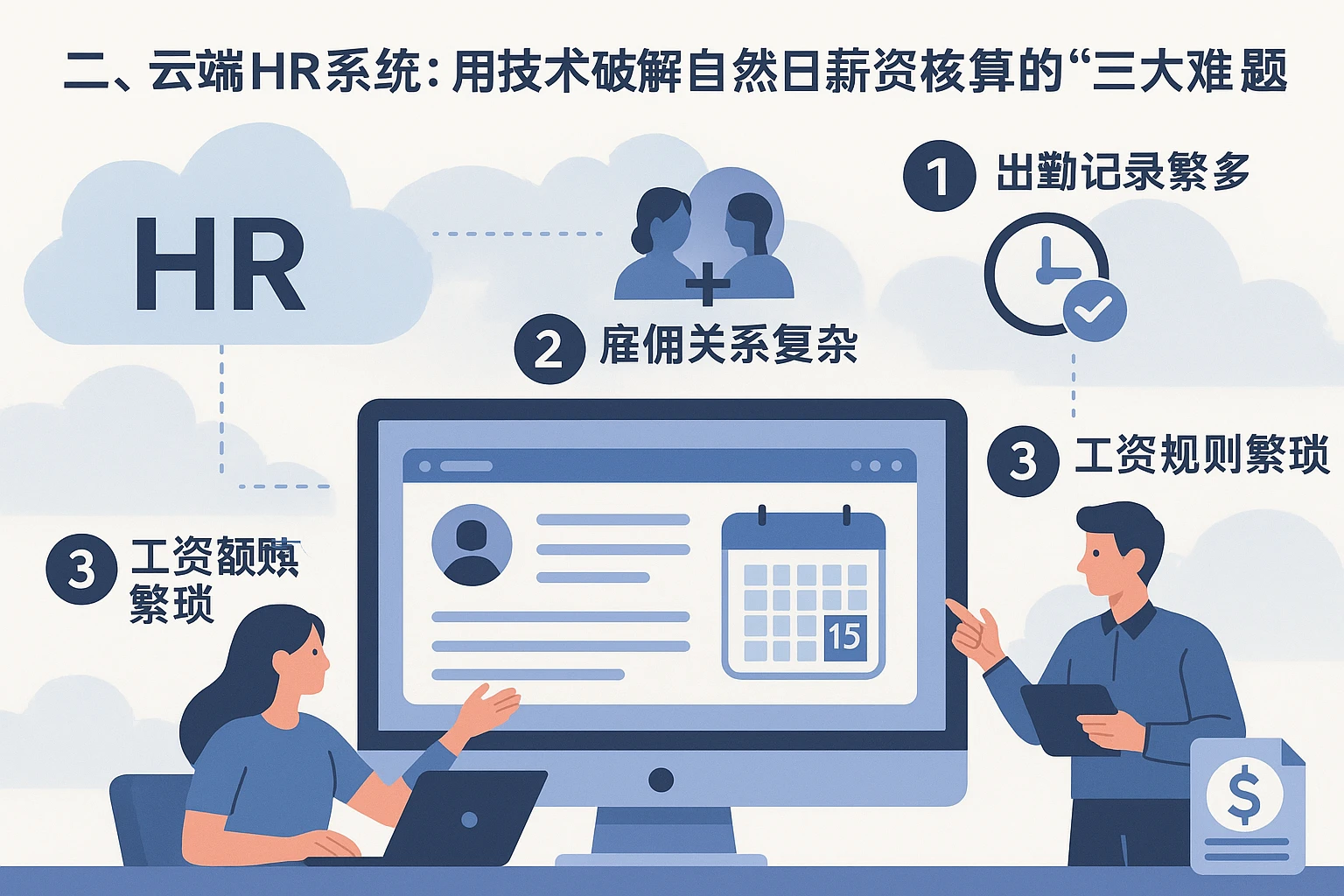 二、云端HR系统:用技术破解自然日薪资核算的“三大难题”