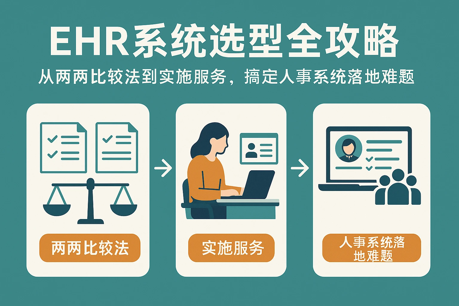 EHR系统选型全攻略：从两两比较法到实施服务，搞定人事系统落地难题