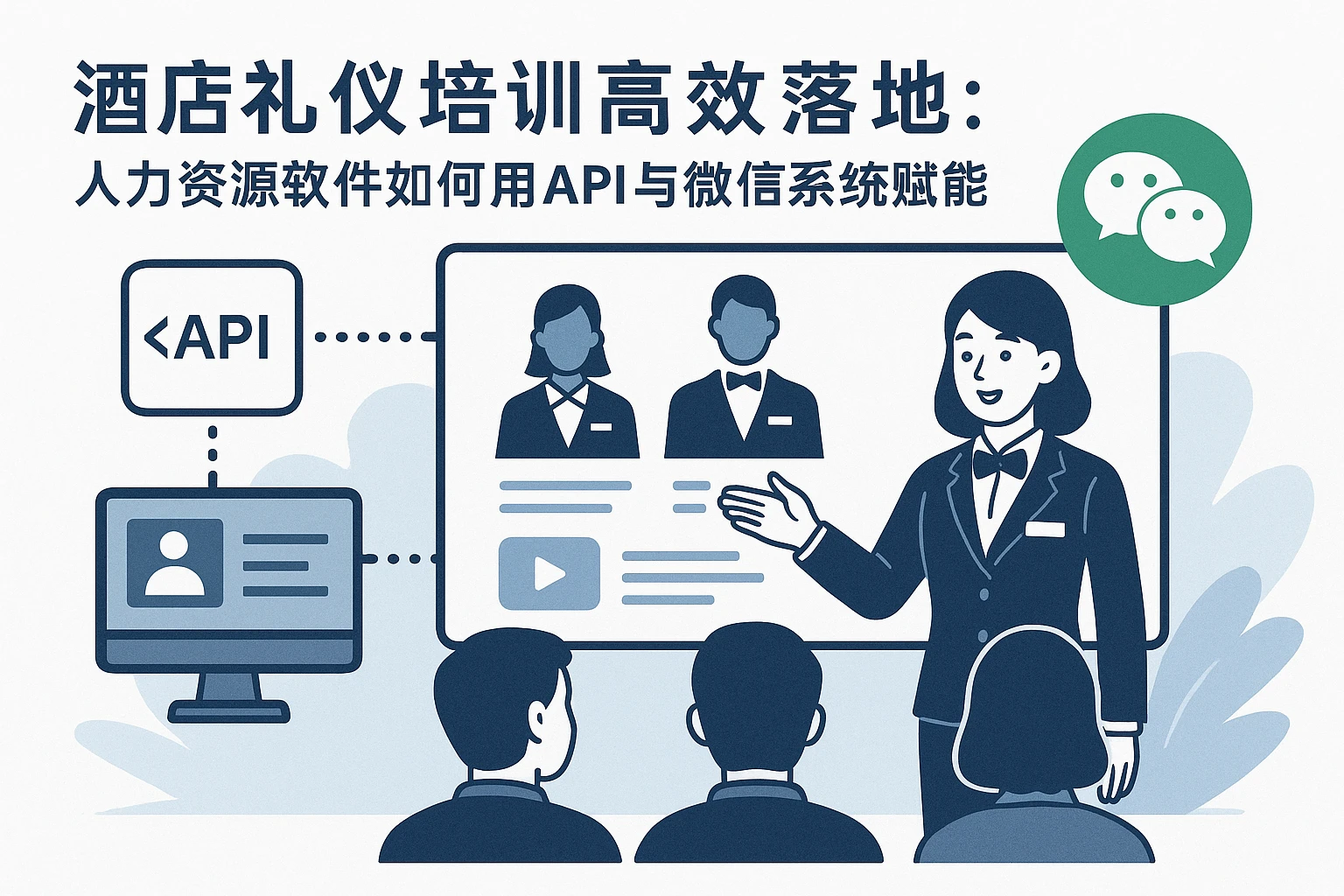 酒店礼仪培训高效落地：人力资源软件如何用API与微信系统赋能