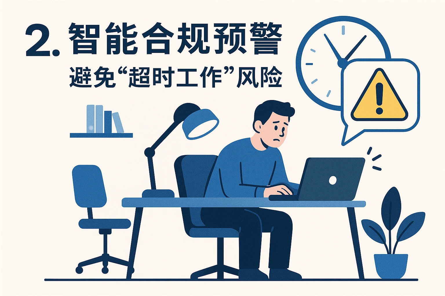 2. 智能合规预警,避免“超时工作”风险