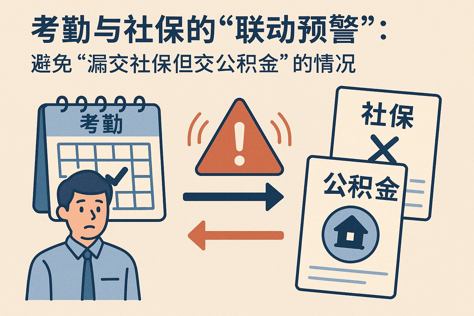 2. 考勤与社保的“联动预警”:避免“漏交社保但交公积金”的情况