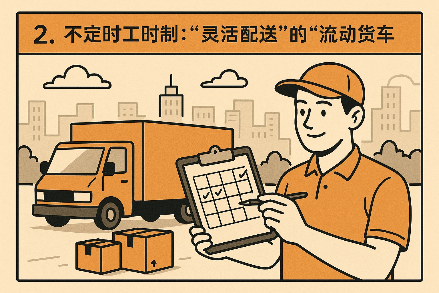 2. 不定时工时制:“灵活配送”的“流动货车”