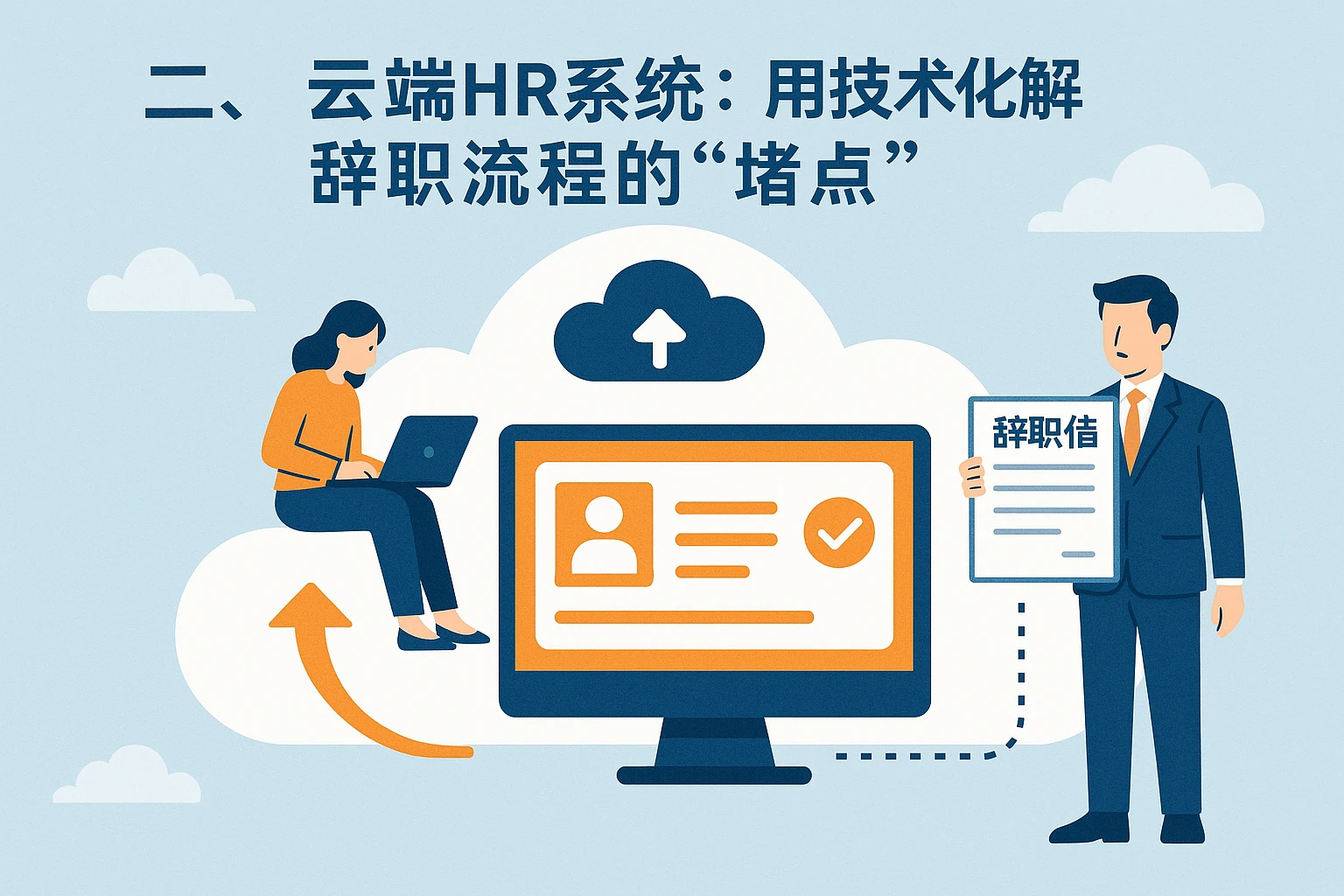 二、云端HR系统:用技术化解辞职流程的“堵点”