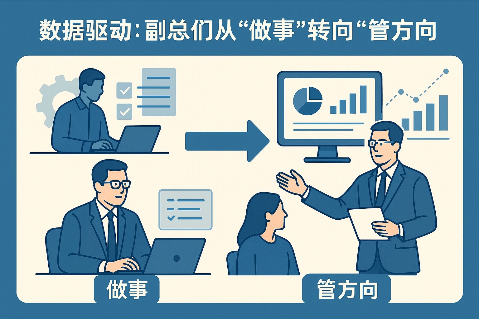 2. 数据驱动：副总们从“做事”转向“管方向”