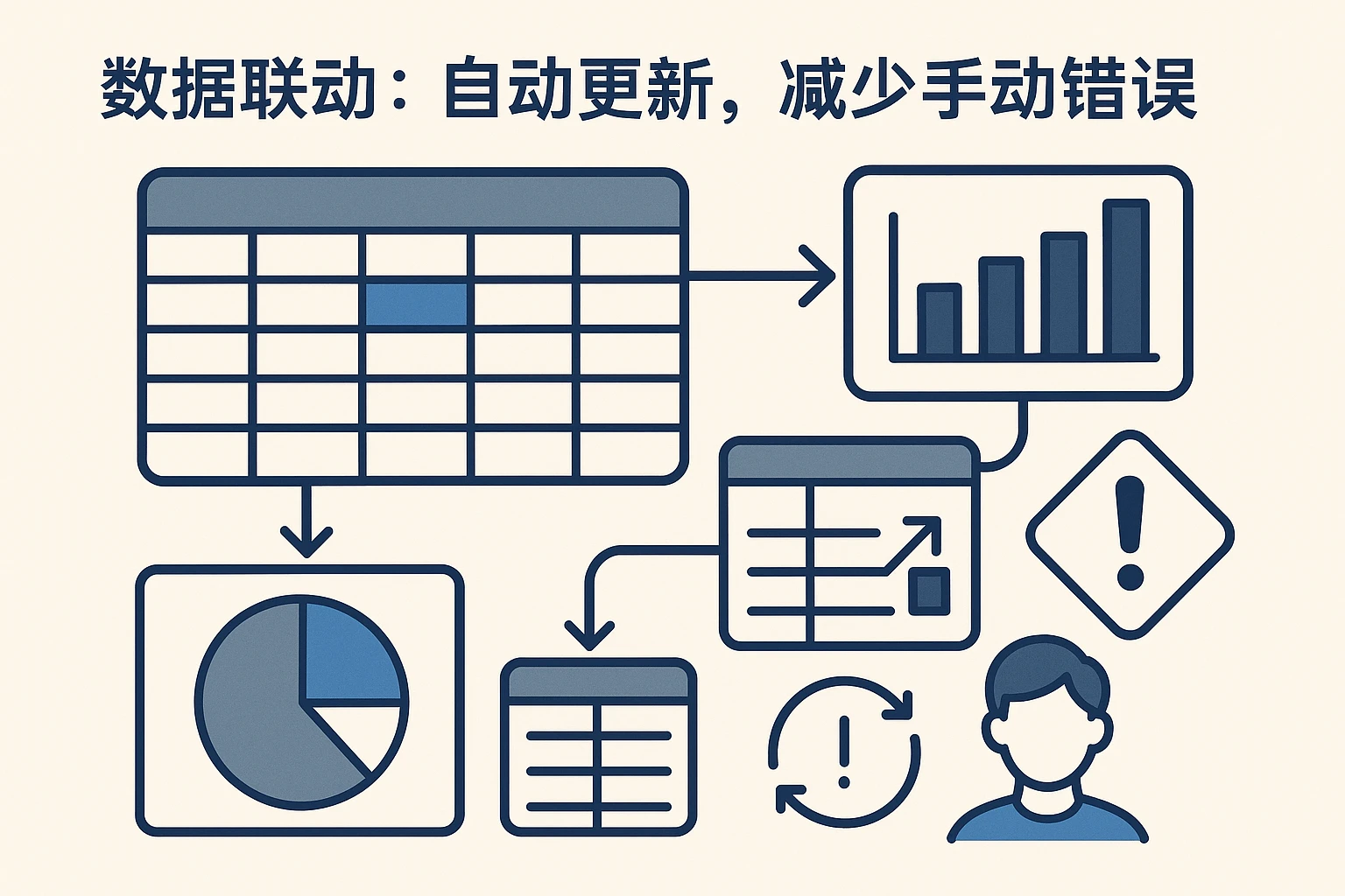 2. 数据联动：自动更新，减少手动错误