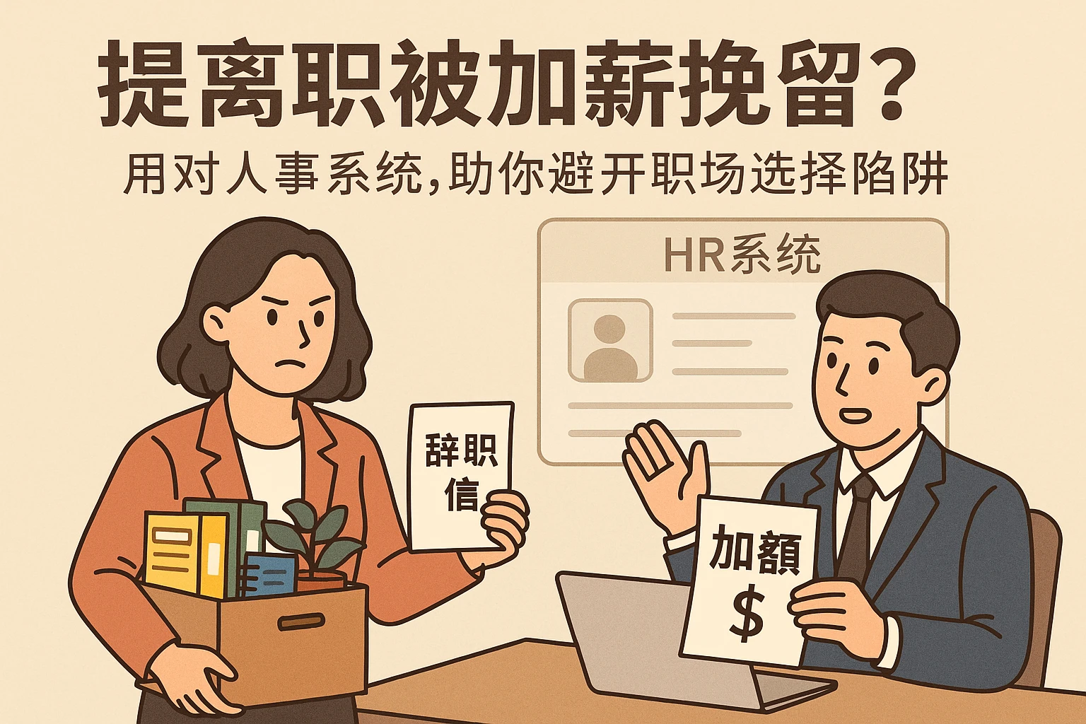 提离职被加薪挽留？用对人事系统，帮你避开职场选择陷阱