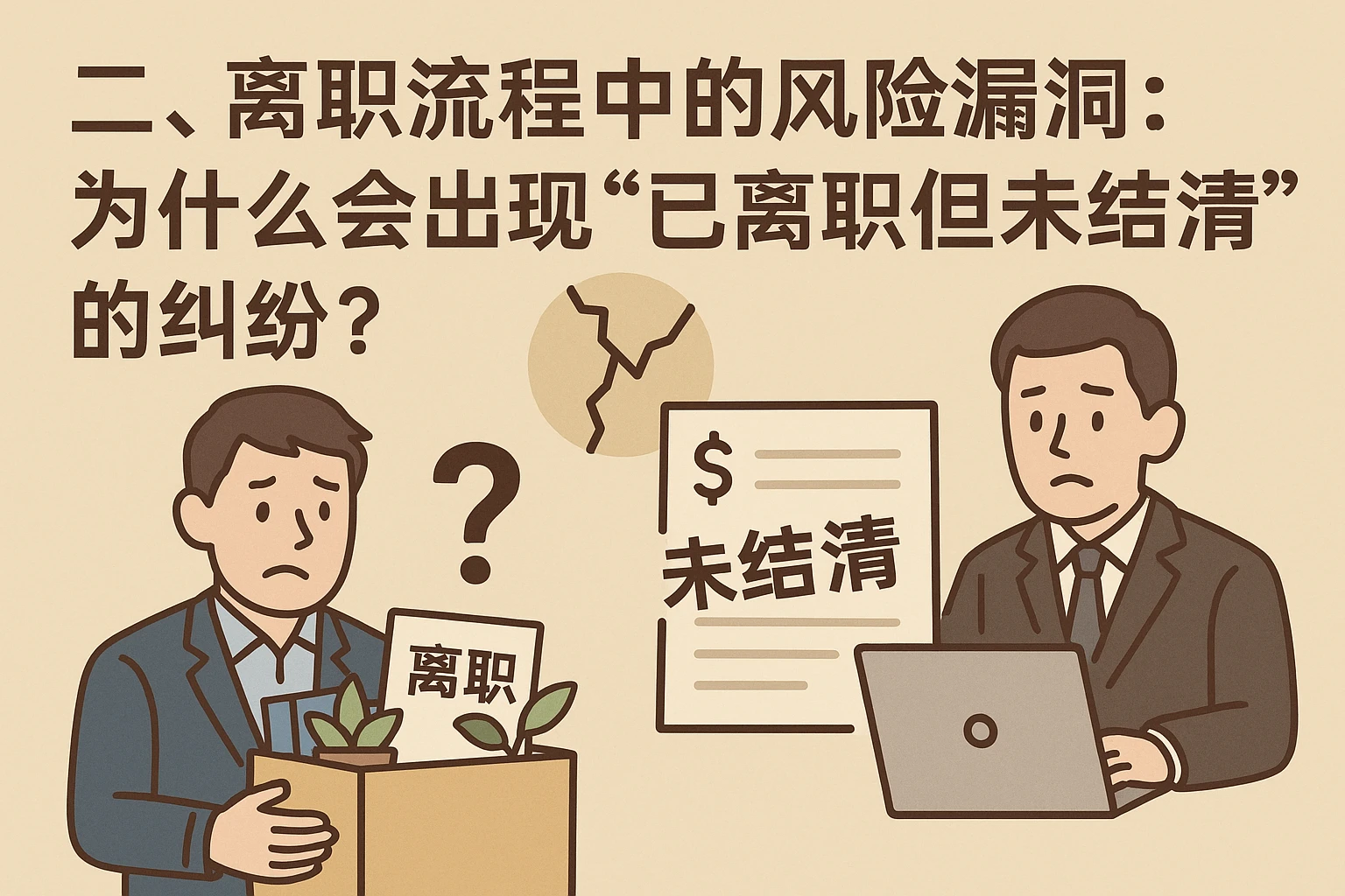 二、离职流程中的风险漏洞：为什么会出现“已离职但未结清”的纠纷？