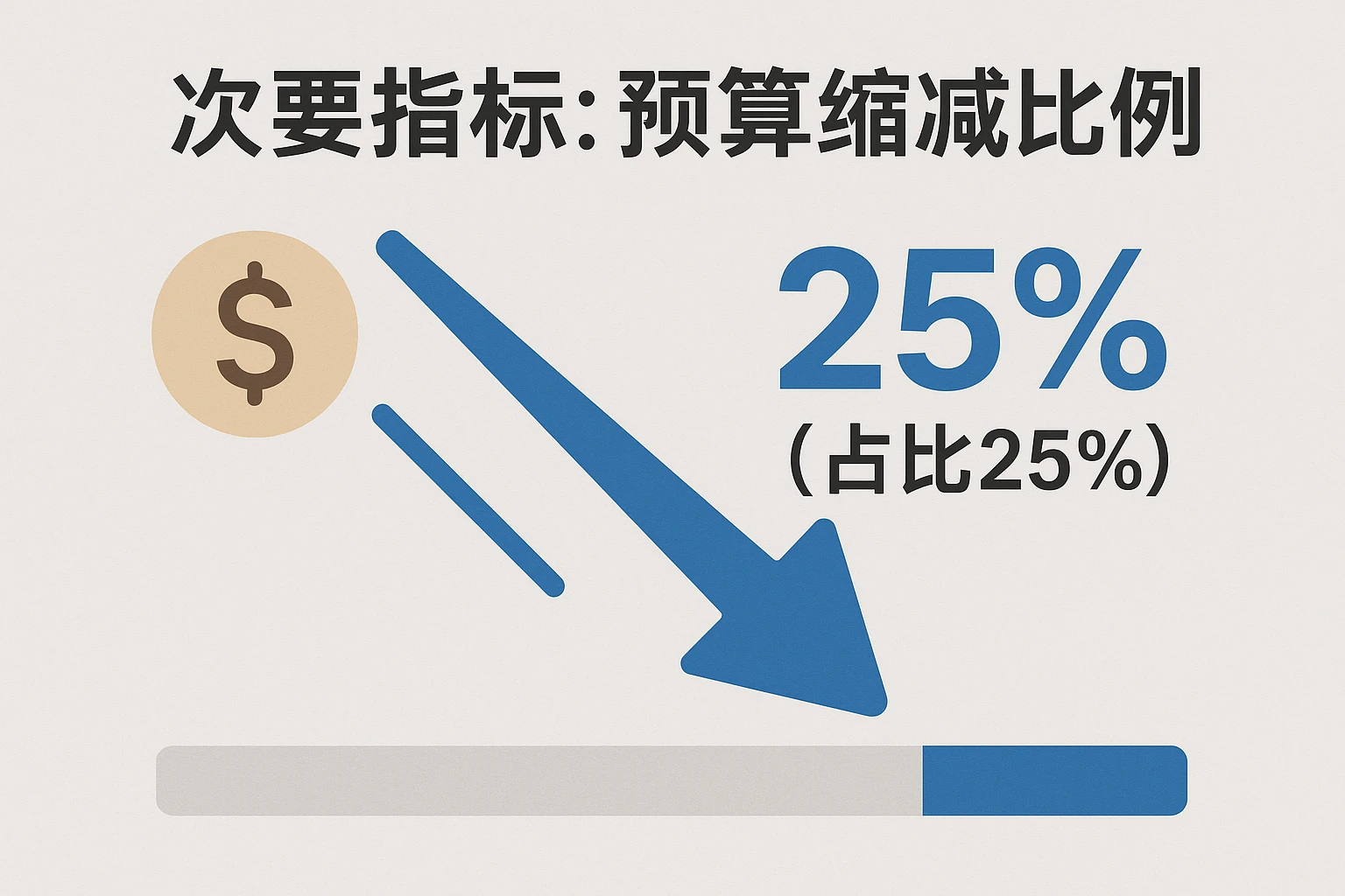 2. 次要指标:预算缩减比例(占比25%)