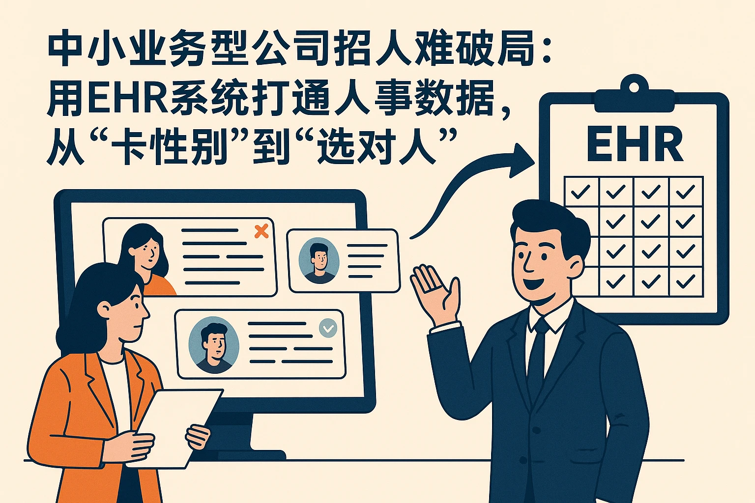 中小业务型公司招人难破局：用EHR系统打通人事数据，从“卡性别”到“选对人”