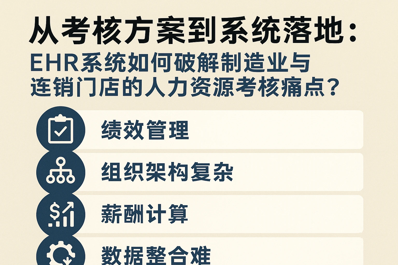 从考核方案到系统落地：EHR系统如何破解制造业与连锁门店的人力资源考核痛点？