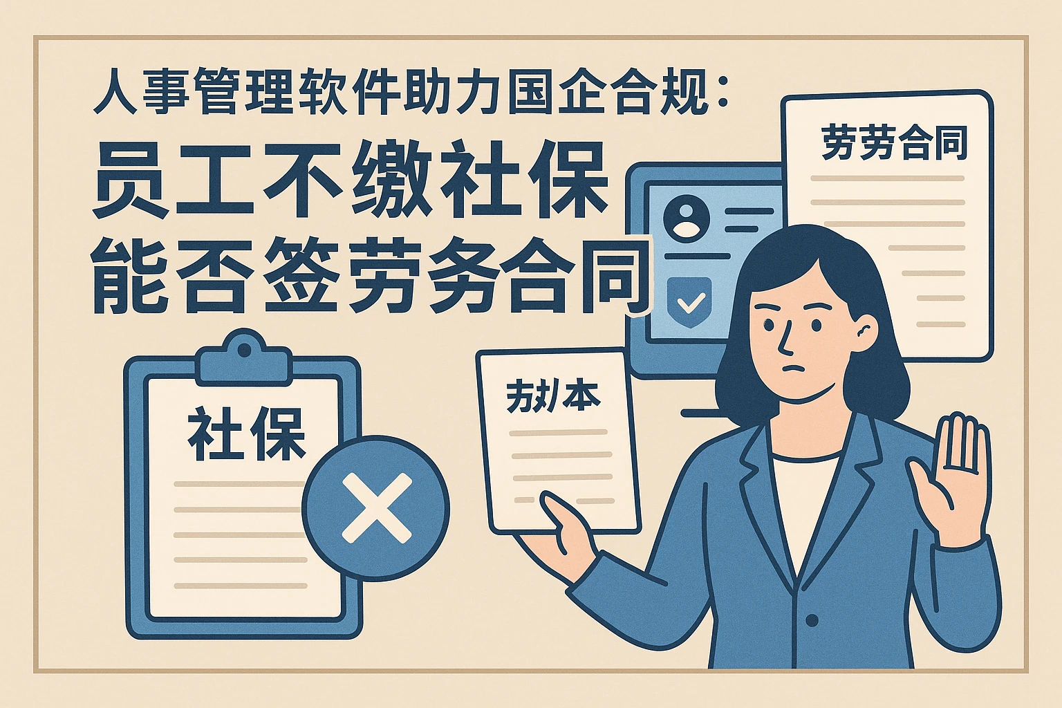 人事管理软件助力国企合规:员工不缴社保能否签劳务合同?