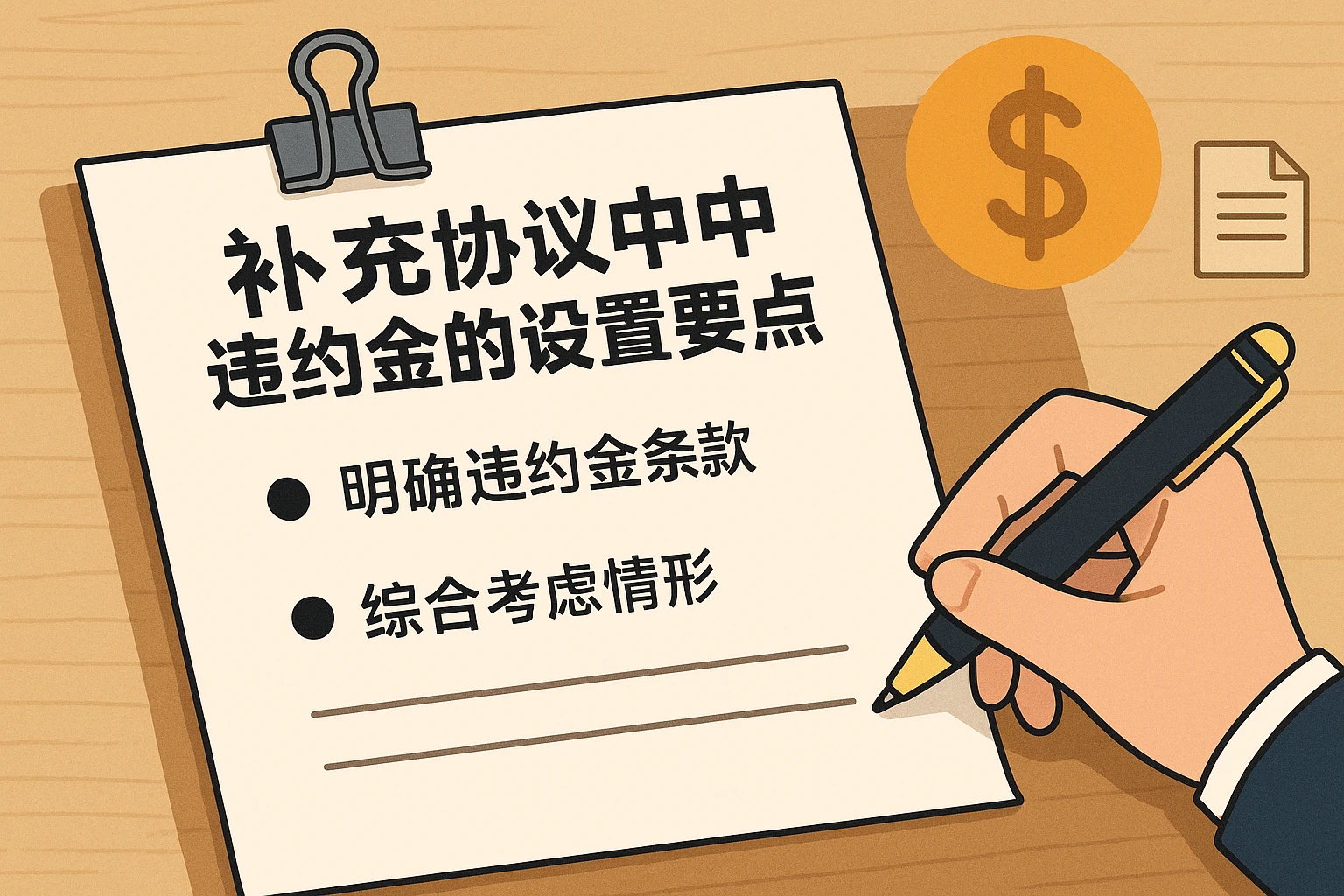 补充协议中违约金的设置要点
