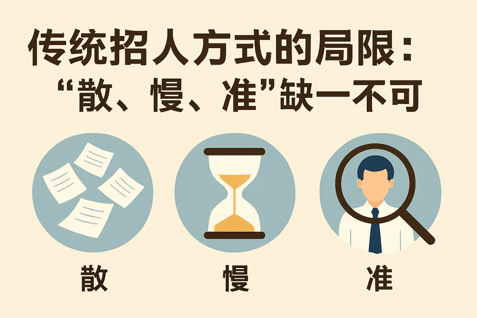 2. 传统招人方式的局限：“散、慢、准”缺一不可