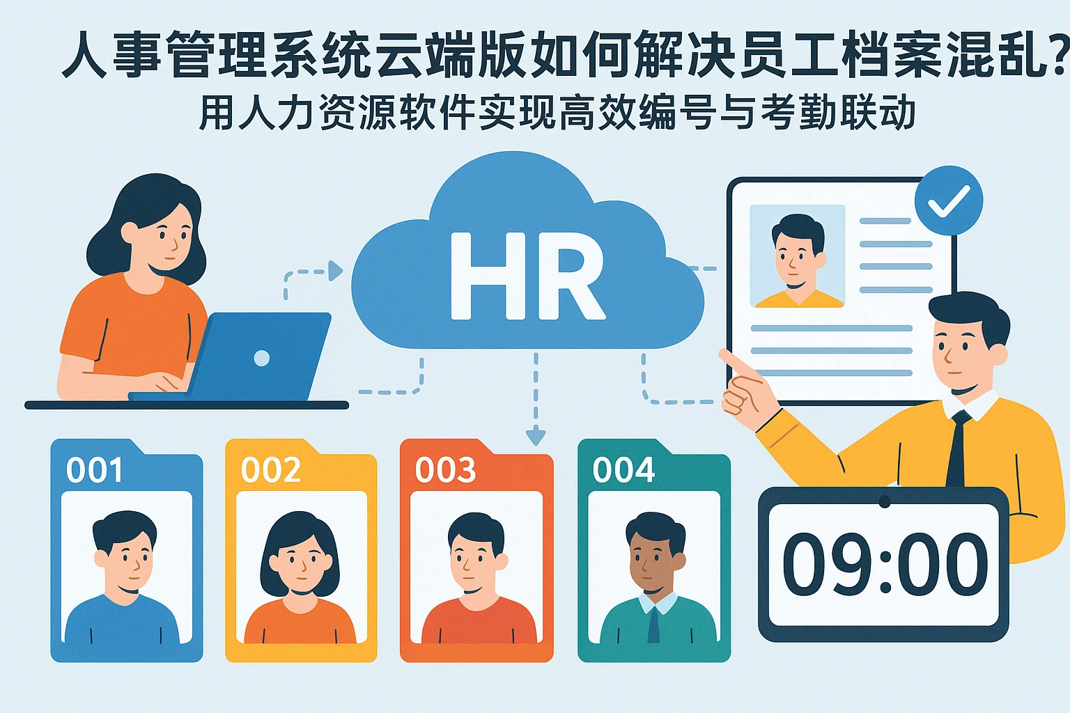 人事管理系统云端版如何解决员工档案混乱？用人力资源软件实现高效编号与考勤联动