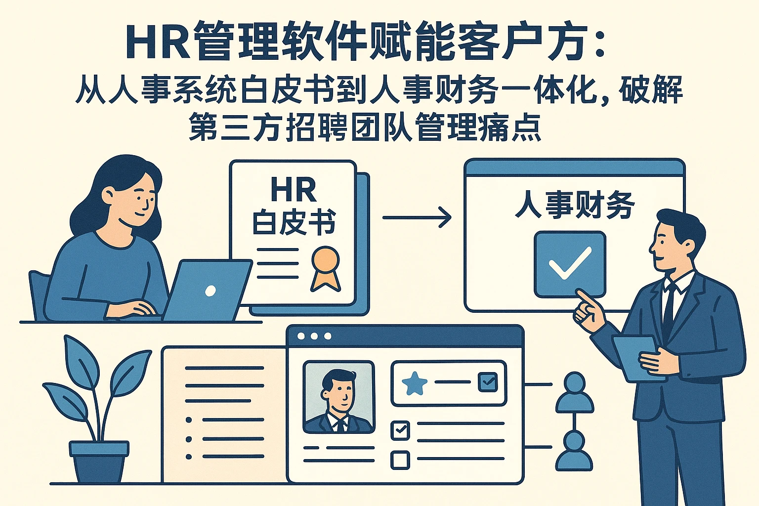 HR管理软件赋能客户方:从人事系统白皮书到人事财务一体化,破解第三方招聘团队管理痛点