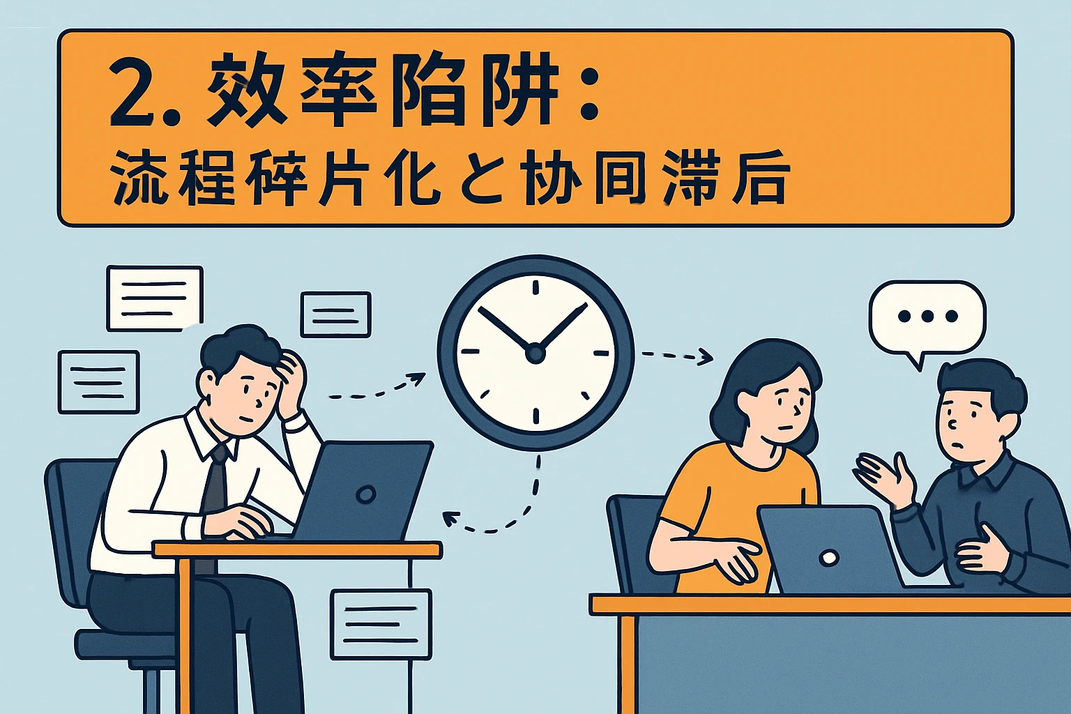 2. 效率陷阱:流程碎片化与协同滞后