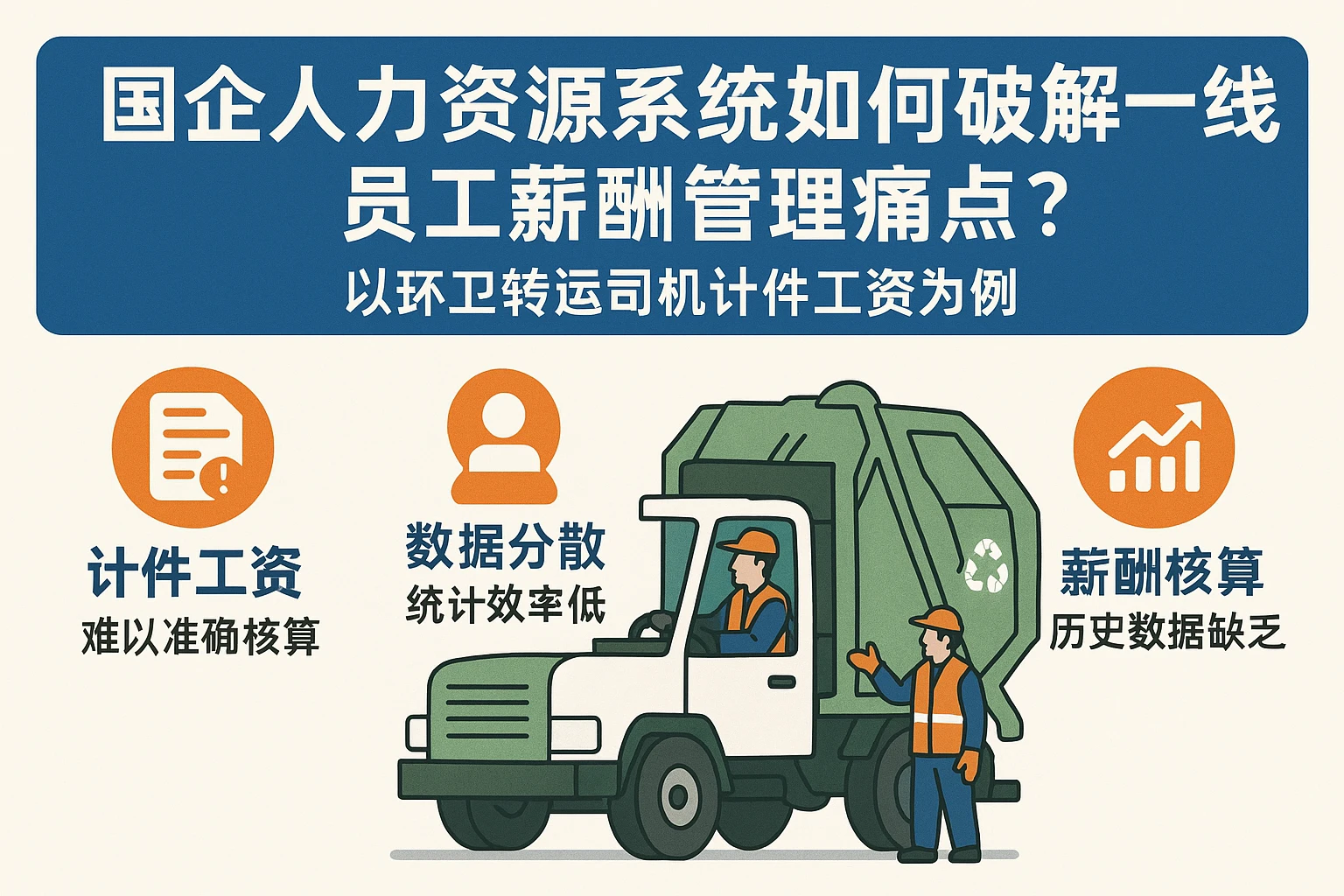 国企人力资源系统如何破解一线员工薪酬管理痛点？以环卫转运司机计件工资为例