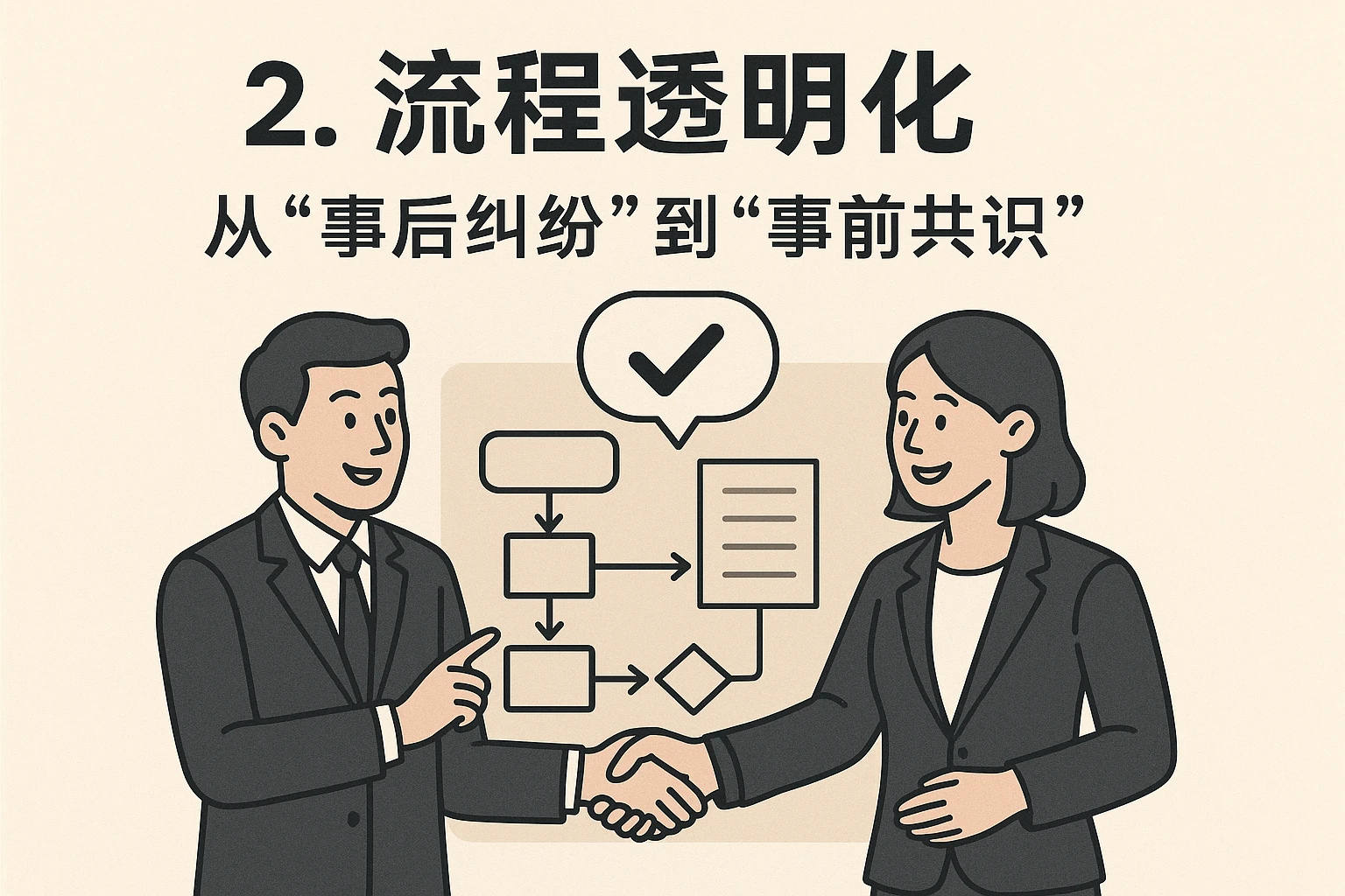 2. 流程透明化:从“事后纠纷”到“事前共识”