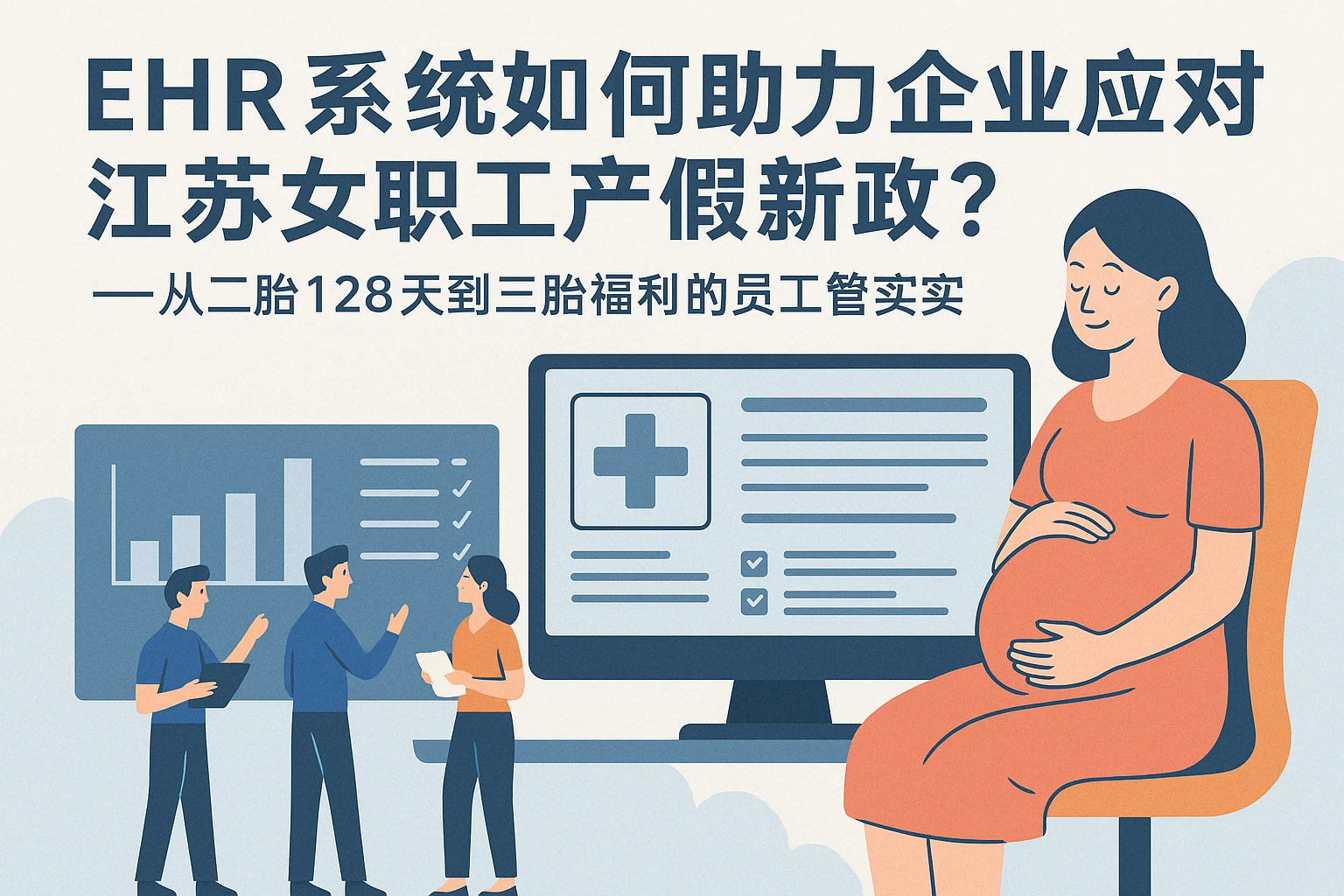 EHR系统如何助力企业应对江苏女职工产假新政？——从二胎128天到三胎福利的员工管理实践