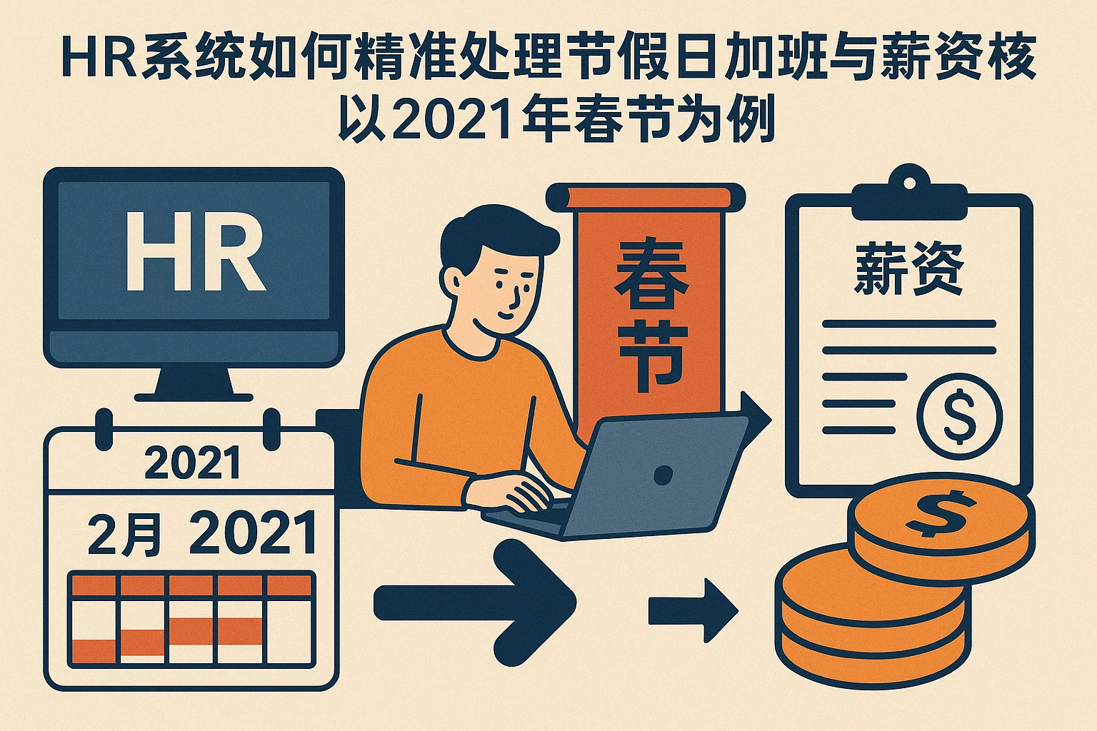 HR系统如何精准处理节假日加班与薪资核算:以2021年春节为例