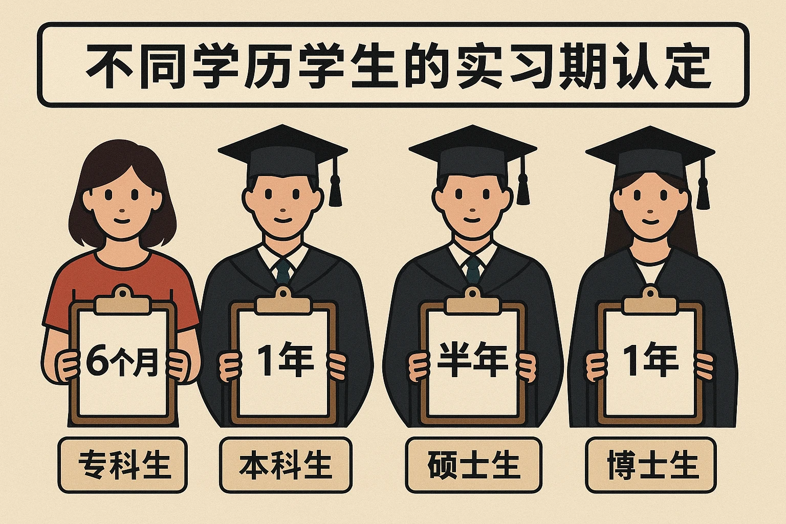 不同学历学生的实习期认定