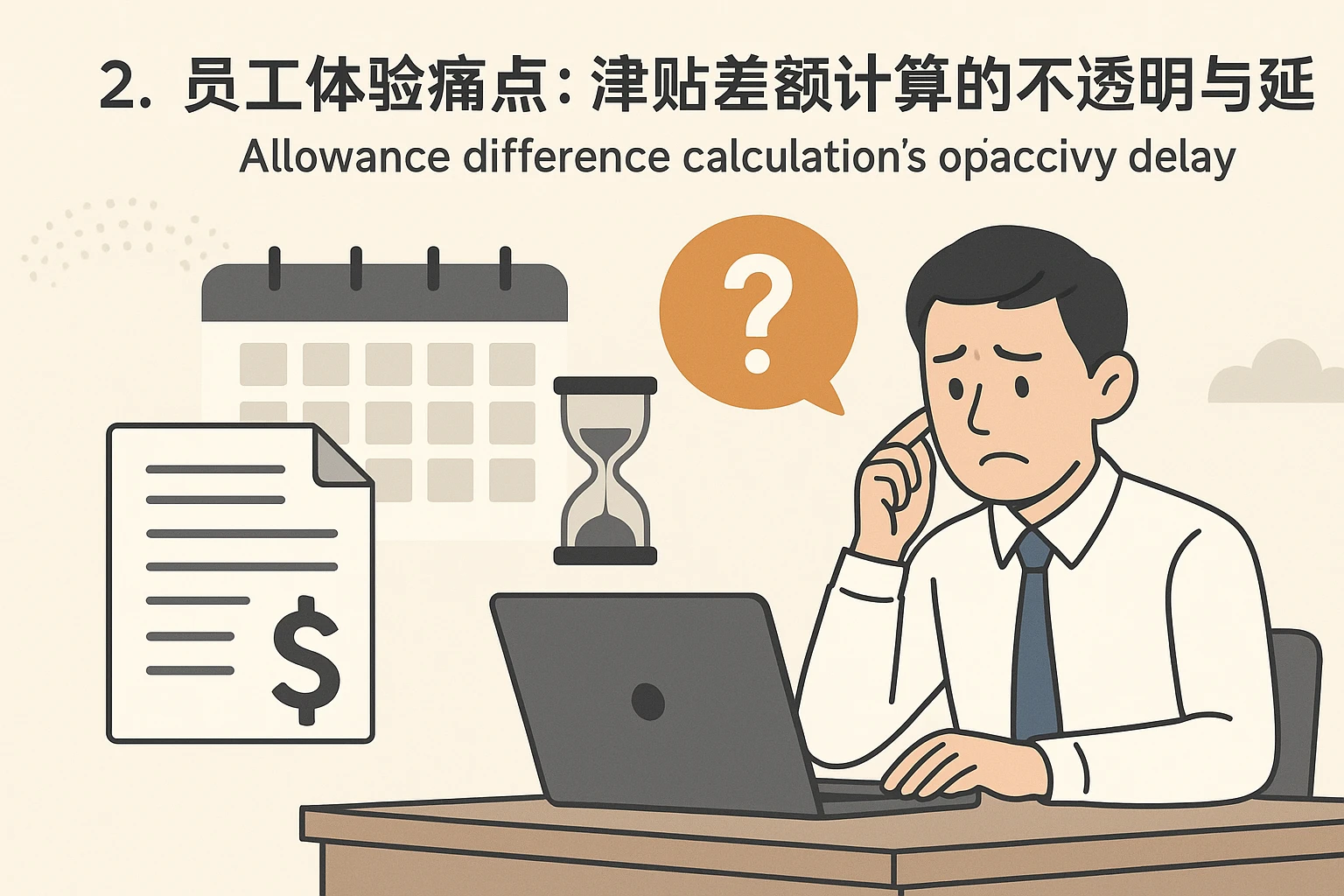 2. 员工体验痛点：津贴差额计算的不透明与延迟