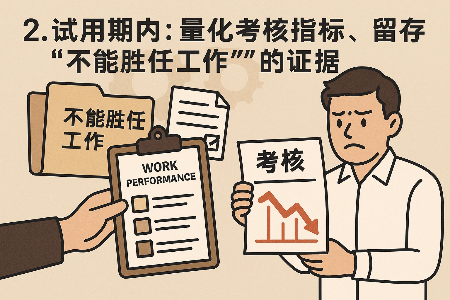 2. 试用期内:量化考核指标,留存“不能胜任工作”的证据