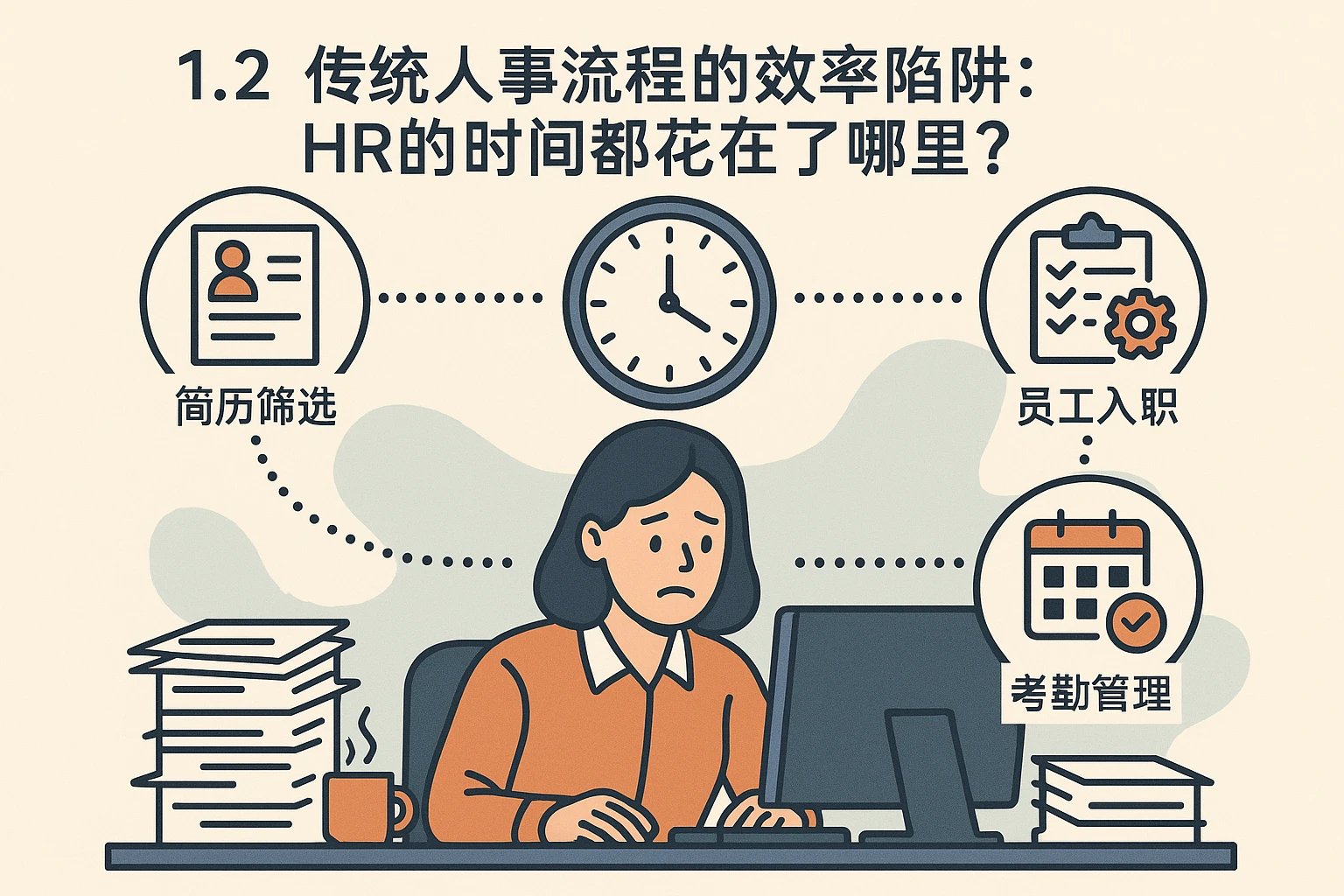 1.2 传统人事流程的效率陷阱：HR的时间都花在了哪里？