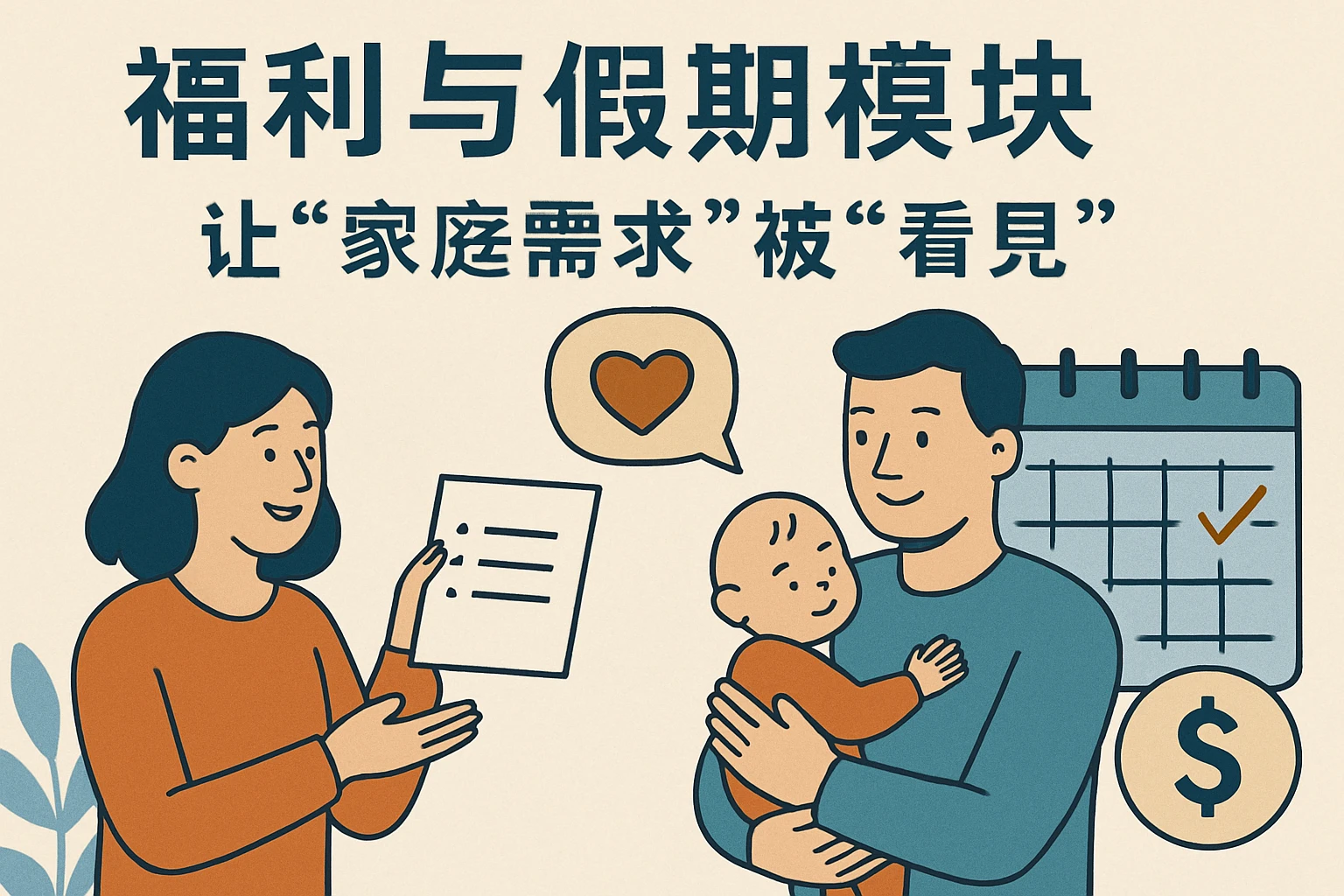 2. 福利与假期模块：让“家庭需求”被“看见”