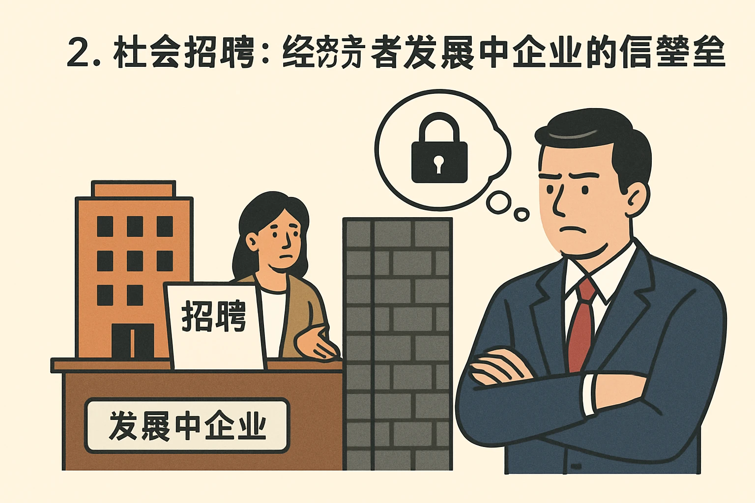2. 社会招聘：经验者对发展中企业的信任壁垒