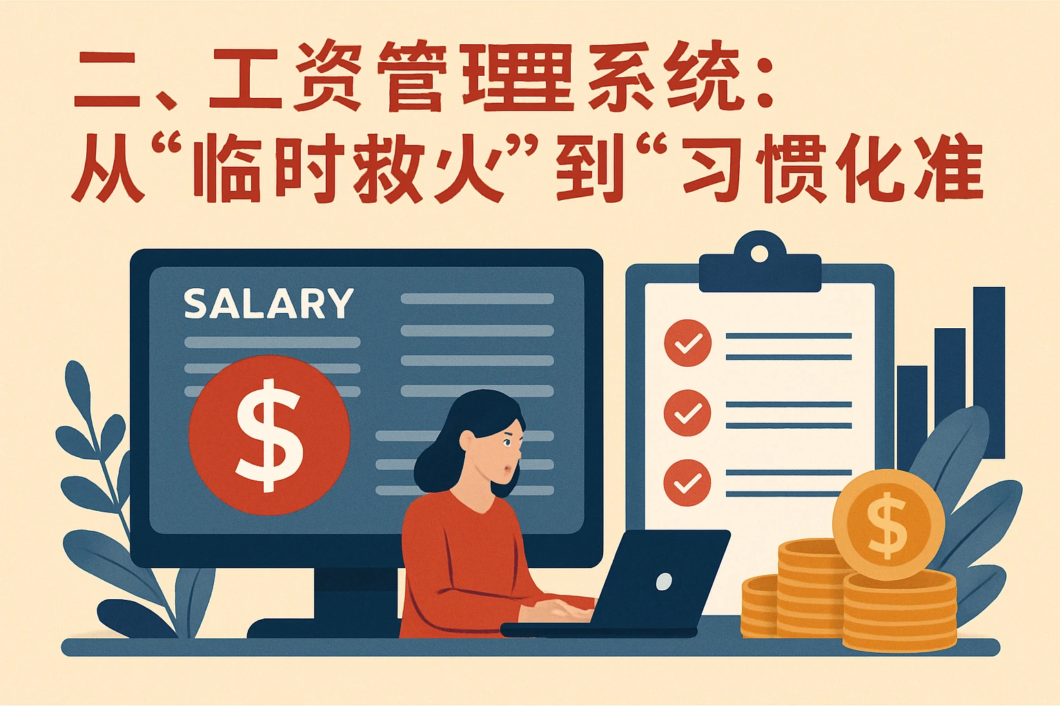 二、工资管理系统:从“临时救火”到“习惯化精准”