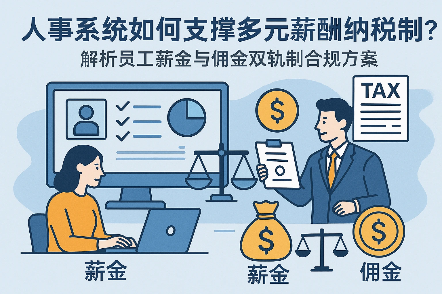 人事系统如何支撑多元薪酬纳税管理?解析员工薪金与佣金双轨制合规方案