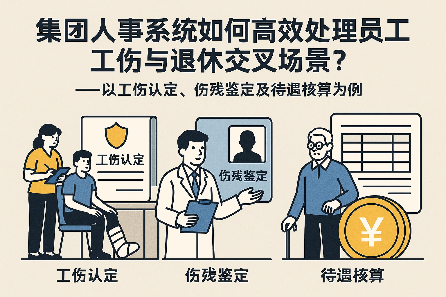 集团人事系统如何高效处理员工工伤与退休交叉场景？——以工伤认定、伤残鉴定及待遇核算为例