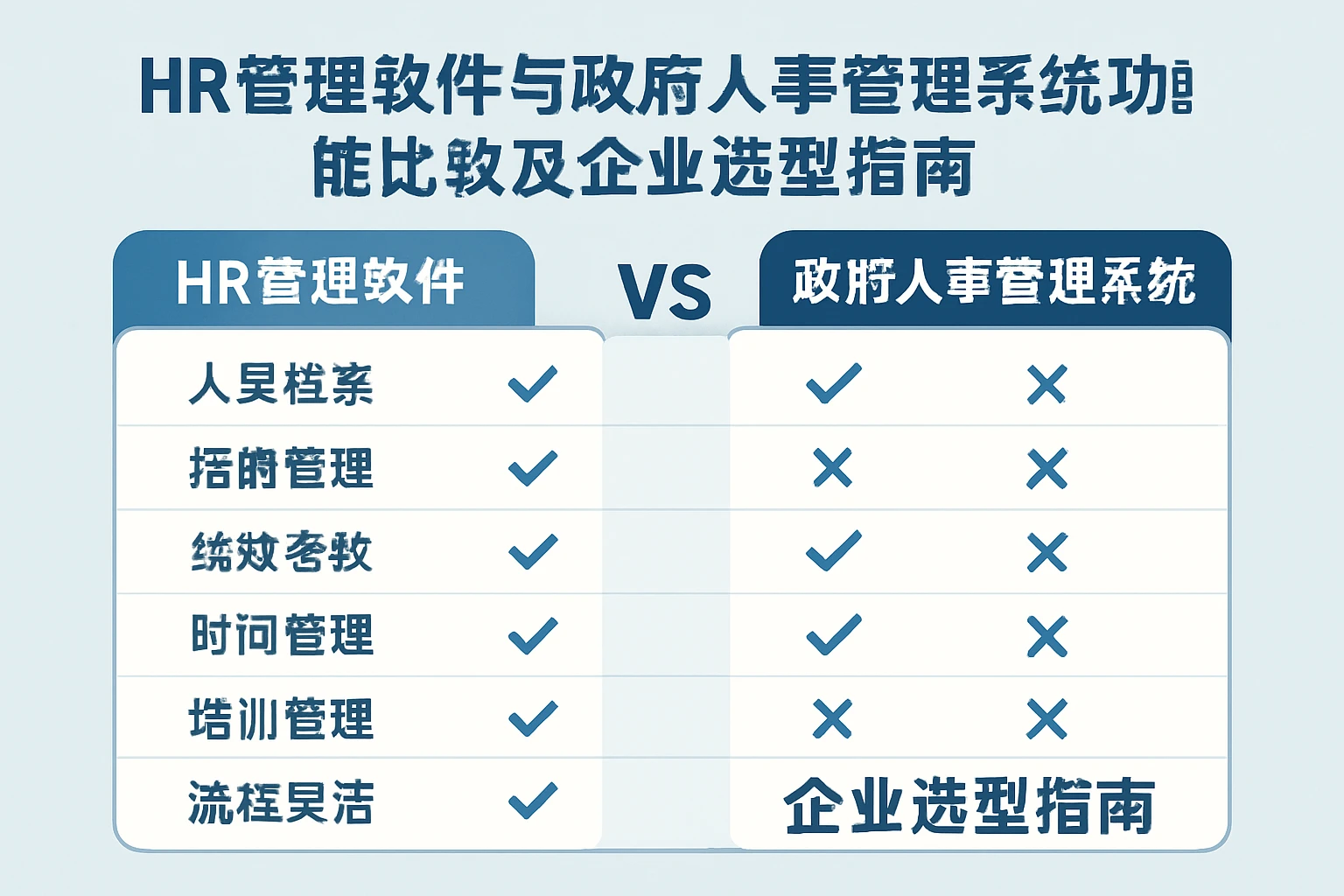 HR管理软件与政府人事管理系统功能比较及企业选型指南
