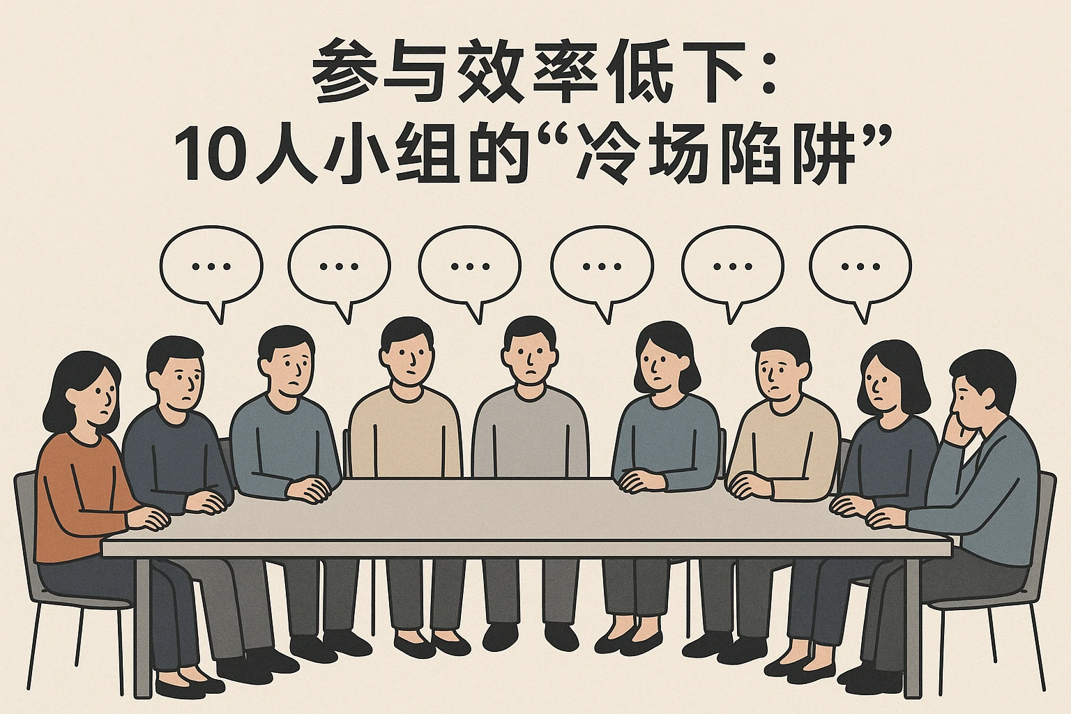 2. 「参与效率低下」:10人小组的“冷场陷阱”