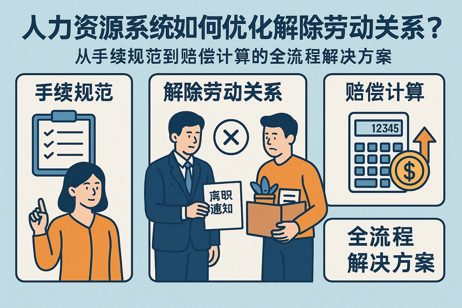 人力资源系统如何优化解除劳动关系流程？从手续规范到赔偿计算的全流程解决方案