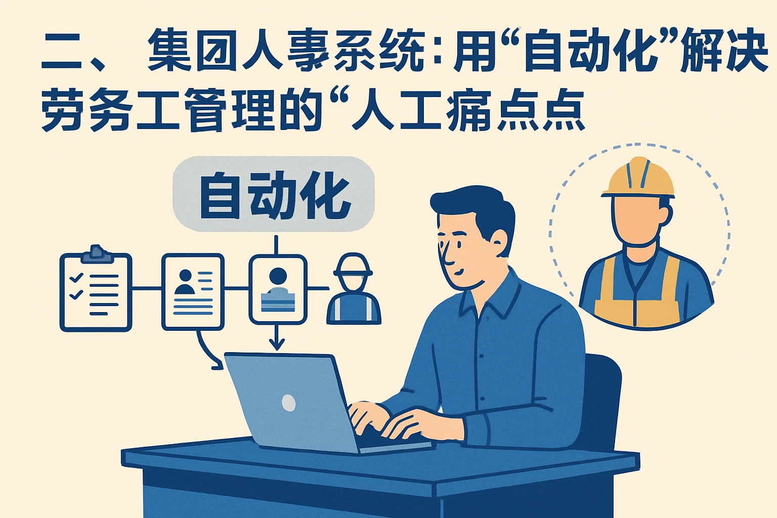 二、集团人事系统：用“自动化”解决劳务工管理的“人工痛点”