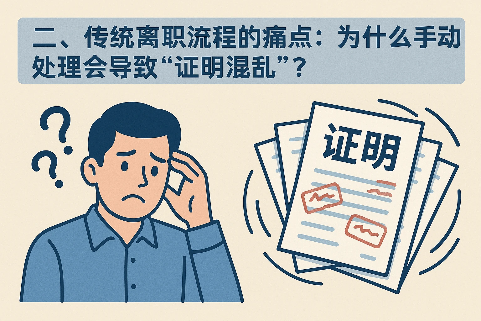 二、传统离职流程的痛点：为什么手动处理会导致“证明混乱”？