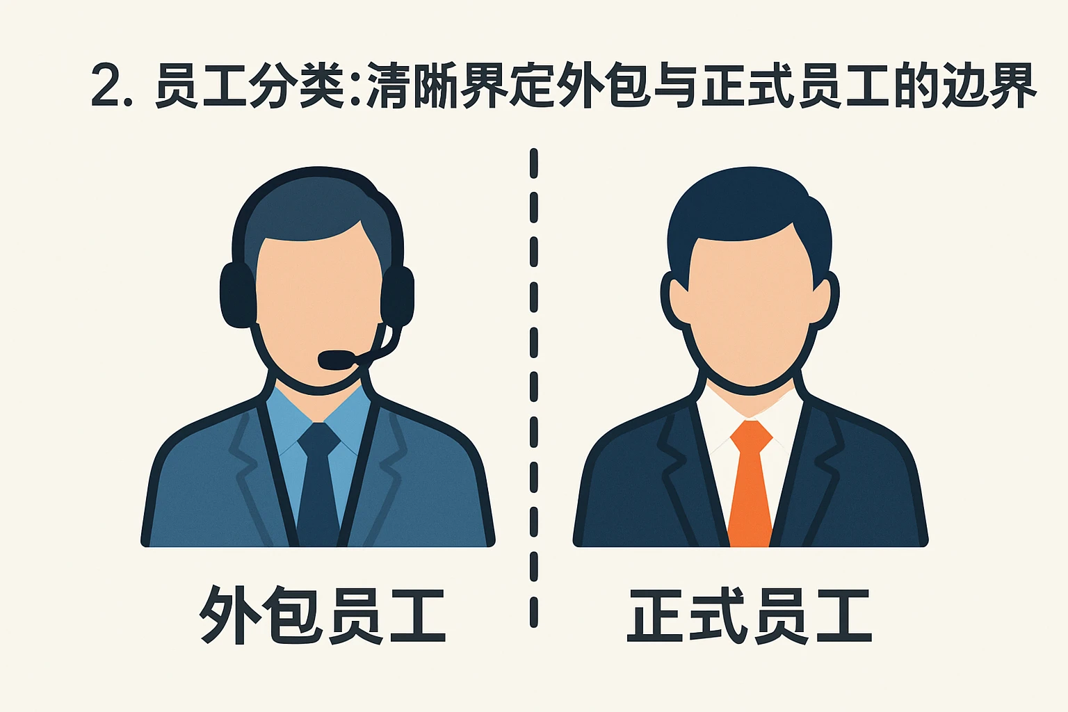 2. 员工分类：清晰界定外包与正式员工的边界